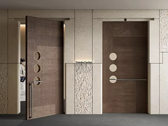 In ancient times, single-door wooden single-door stone background wall, Mao stone wall 3d model