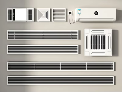 Different Types of Air Conditioner Vents in Modern Home Interior Design 3d model