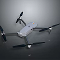 Professional Quadcopter Drone With Four Black Propellers And Gray Body