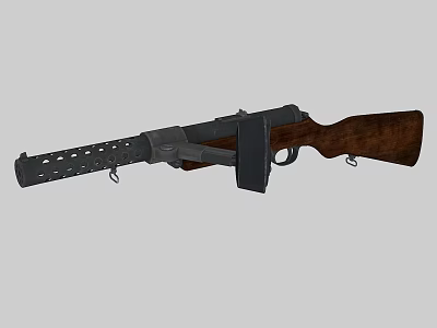 Classic Vintage Rifle Featuring Wooden Stock Metal Barrel Magazine And Detailed Design 3d model