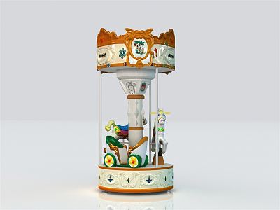 Modern amusement equipment ride small turntable 3d model