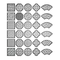 Chinese-style openwork window flower 3d model