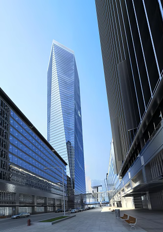 modern office building high-rise office building 3d model