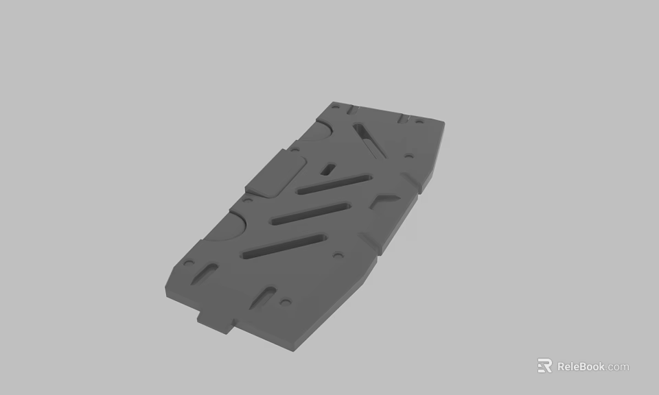 Gray 3D Model Mechanical Part With Holes And Grooves Structure Design 3d model