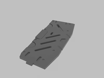Gray 3D Model Mechanical Part With Holes And Grooves Structure Design 3d model