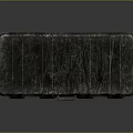 Sturdy Black Long Rectangular Weapon Case With Metal Rivets And Straps