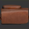 Brown Leather Camera Case Featuring Stylish Design And Secure Clasp For Daily Use 3d model
