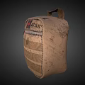 Brown Canvas IFAK Medical Bag with Red Cross Logo and Multiple Compartments for Emergency Use