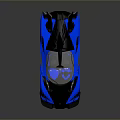 Sleek Blue And Black Supercar With Aerodynamic Body And Rear Spoiler