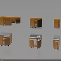 Wooden Storage Cabinets Various Styles Open Shelves Closed Doors And Countertop
