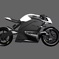 Black And White Modern Motorcycle With Sleek Aerodynamic Body Design Features 3d model