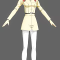 Game Movie Character in Beige Coat and White Pants with Arms Outstretched