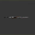 Futuristic Modern Gun With White Black Body Orange Accents And Red Laser Beam