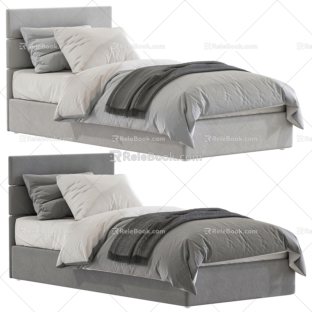 Single Bed Fabric Single Bed 3d model