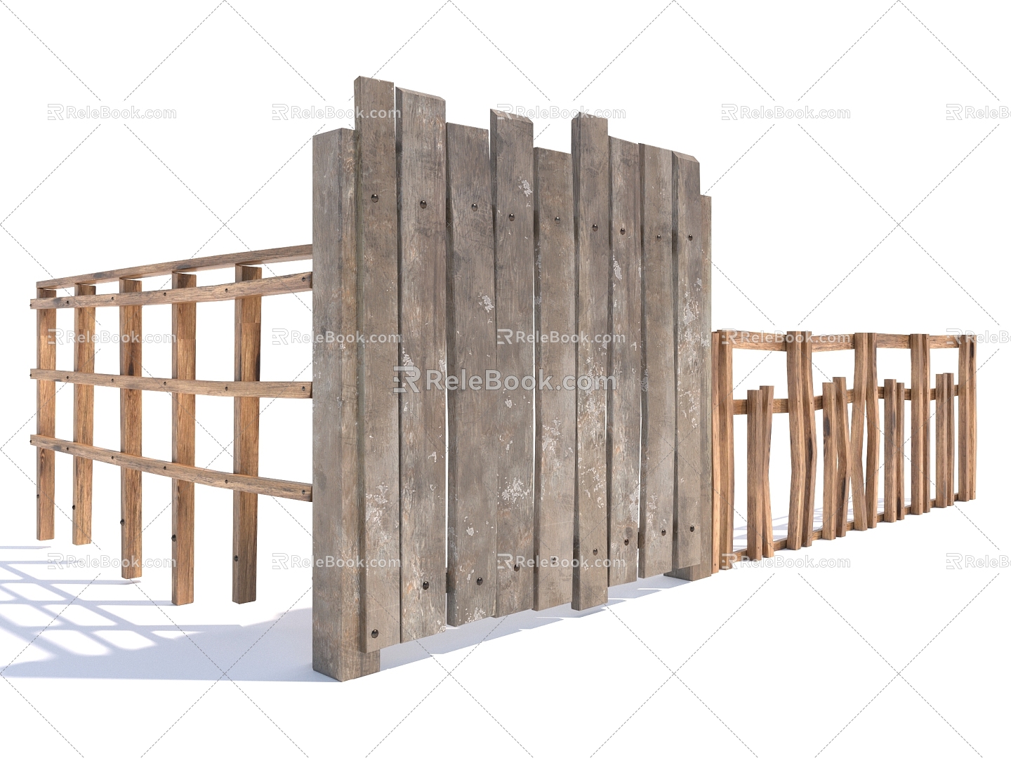 Style Balustrade Guardrail Fence Fence Wooden Fence Wooden Door 3d model