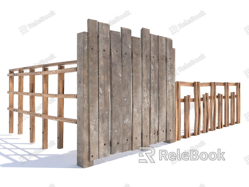 Style Balustrade Guardrail Fence Fence Wooden Fence Wooden Door model