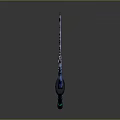 Blue Glowing Sword With Wavy Blade And Detailed Hilt Modern Fantasy Weapon Design