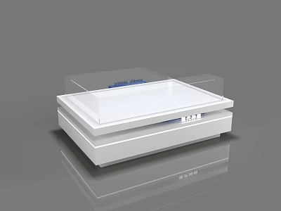 White Display Cabinet With Transparent Cover For Showcasing Products On Stable Base Platform 3d model