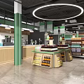 Supermarket Department Store Bright Interior With Well Arranged Shelves Various Products And Comfortable Seating