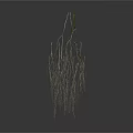Organ Hair Filament Structures Showing Branched Growths on Isolated White Background