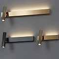 Modern Gold And Black Strip Design Wall Lights For Minimalist Home Decor