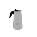 Silver Stainless Steel Moka Pot with Black Handle for Daily Kitchen Appliance Use