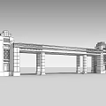 European-style gate 3d model