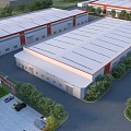 Modern Factory Building Bird's-eye View Industrial Park Factory Building Factory Logistics Park Warehouse Office Building 3d model