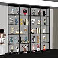 Collectible Dolls Showcased On Modern Glass Shelf With Astronaut Bear And Robot Designs