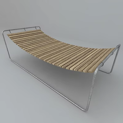 Modern Comfortable Wooden Hammock with Sturdy Metal Frame for Outdoor Relaxation 3d model
