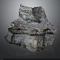 Geological Natural Rock Formation With Metallic Shiny Texture And Layered Surface