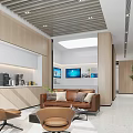 Modern Break Room Interior With White Desk Chairs And Large Window View