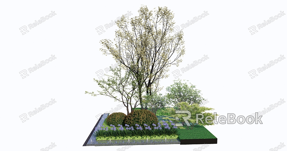 Modern flower bed plant combination plant pile tree shrub combination flower and grass combination model