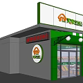 Organized Supermarket Grocery Store With Fresh Fruits Vegetables And Product Shelves
