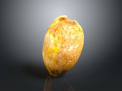Shiny Yellow Shell Shaped Decorative Household Item With Textured Surface For Home Decoration 3d model