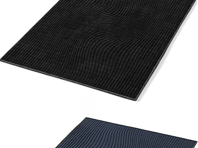 Textured Floor Mats In Black And Navy Blue 3d model