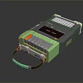 Portable Computer Device With Green And Gray Design Display Screen Multiple Ports And Handle 3d model