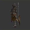 Decorative Medieval Knight Armor Figurine With Wooden Shield And Intricate Design For Home Decor