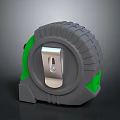 Professional Gray And Green Tape Measure With Metal Clip And Rubber Grip