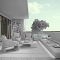 Modern Roof Garden Outdoor Relaxation Area With Seating Green Plants And Ambient Lighting