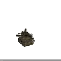 3D Rendered Military Armored Vehicle With Multiple Cannons Tracks And Metal Plating Design