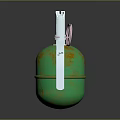 Military Green And Gold Grenade With Fuse Pull Ring And Numbers 345 20 EC94510