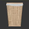 Pet Animal Bamboo Trash Bin With White Lid And Woven Structure