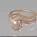 Elegant Rose Gold Pink Women's Ring Adorned With Adorable Diamond Details