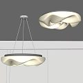 Modern lamp combination cream chandelier ceiling lamp 3d model