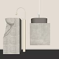 Minimalist Concrete Washbasin Design With Modern Faucet And Hanging Lamp