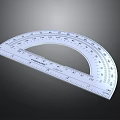 White Protractor Measuring Tool With Clear Scale And Numeric Markings