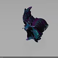 3D Rendered Fantasy Creature With Vibrant Purple Blue Pink Colors Tentacles And Intricate Texture