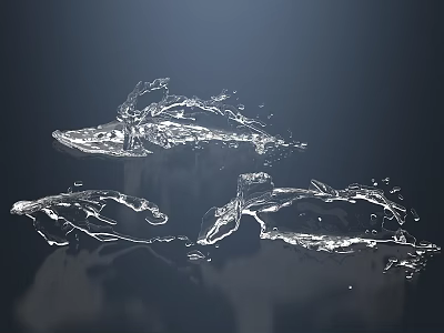 Dynamic Water Splash Abstract Liquid Form With Transparent Droplets And Fluid Movement 3d model