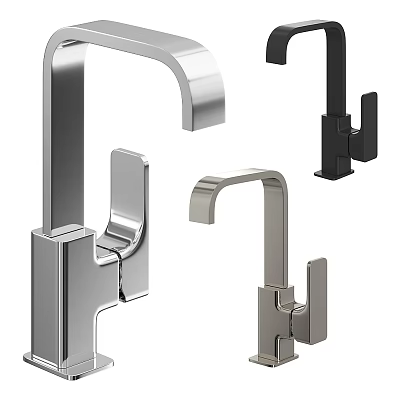 Modern Faucets With Various Contemporary Designs Sleek Metal Finishes And Stylish Shapes 3d model